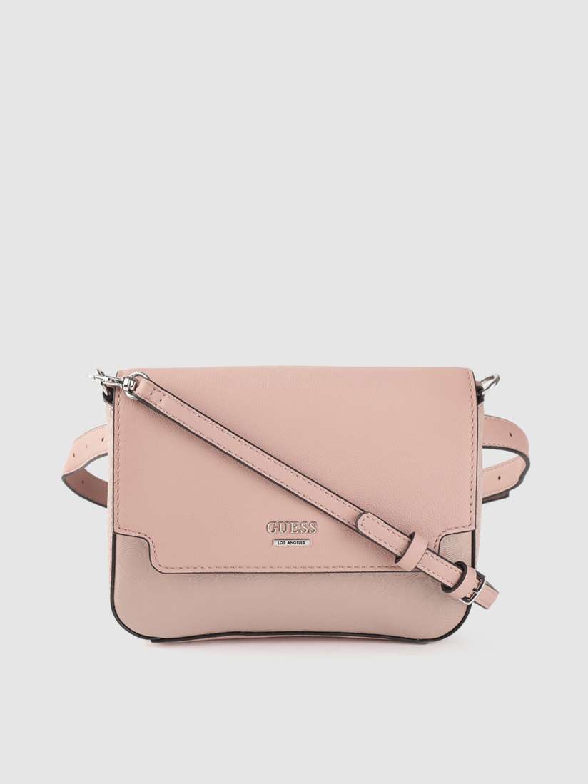 Buy GUESS Dusty Pink Brand Logo Textured Sling Bag cum Waist Pouch Handbags for Women 11017532 Myntra