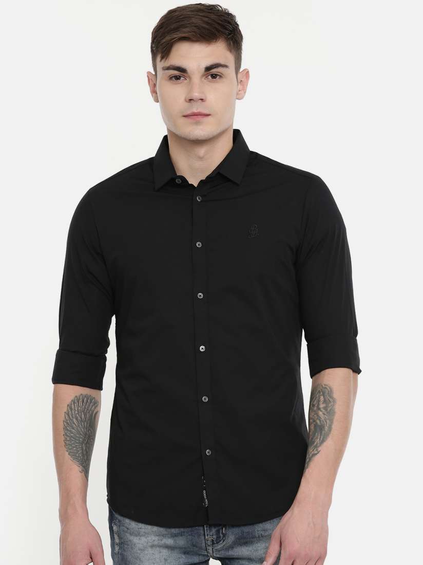 Buy Being Human Clothing Men Black Slim Fit Solid Casual Shirt Shirts for Men 11019830 Myntra