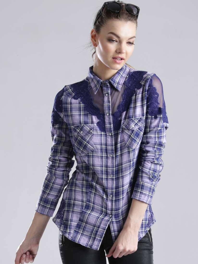 Guess checkered shirt cheap