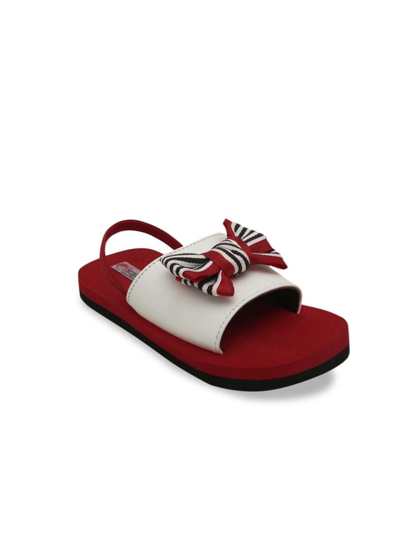 Buy DChica Girls Red White Bow Embellished Sliders Flip Flops for Girls 11026790 Myntra