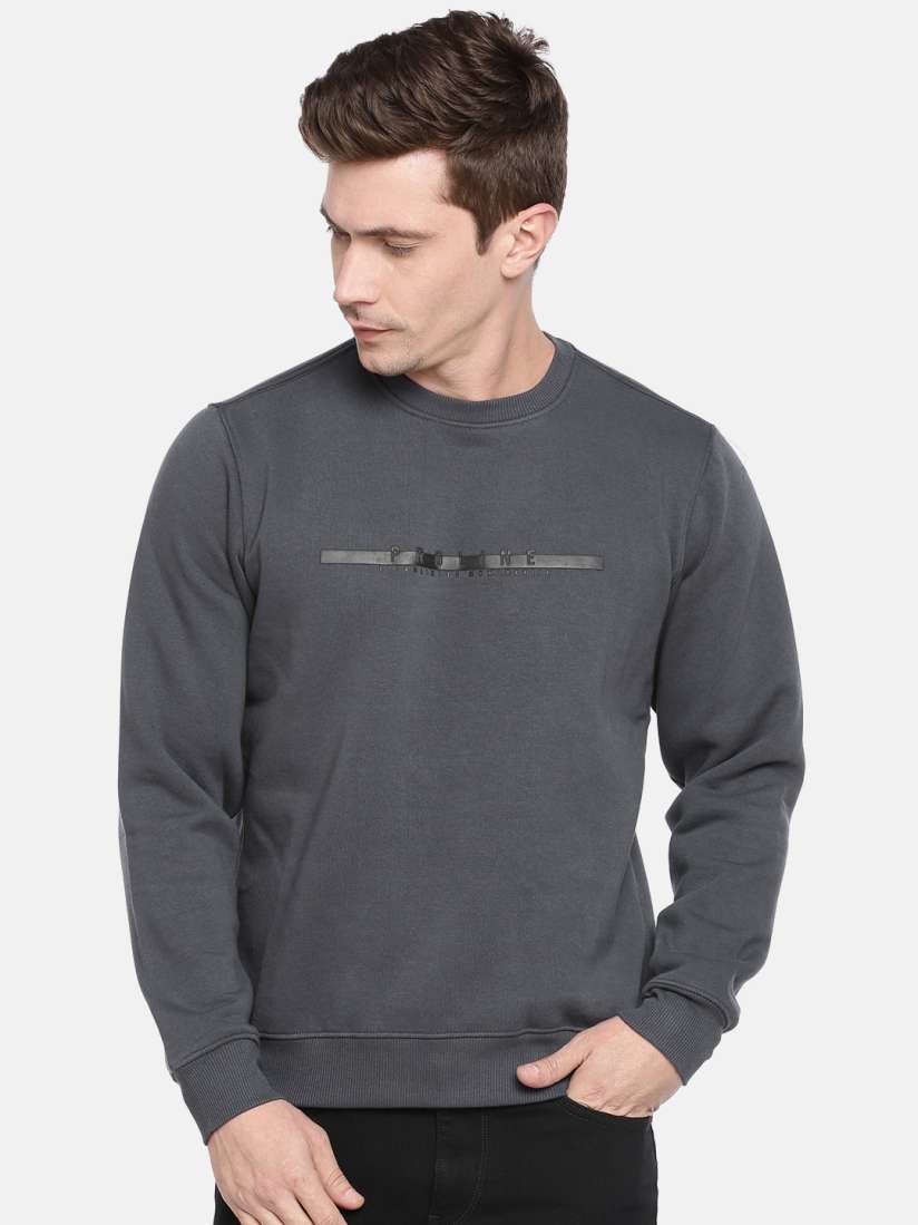 Buy Proline Active Men Grey Solid Sweatshirt Sweatshirts for Men 11030552 Myntra