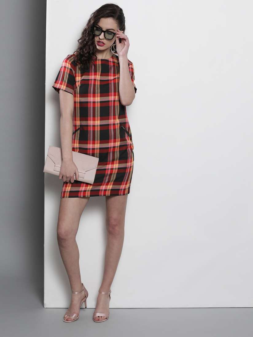 Dorothy perkins red check dress new arrivals