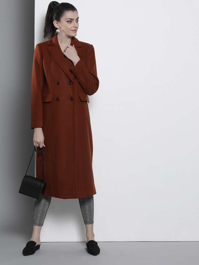 Buy DOROTHY PERKINS Women Brown Double Breasted Solid Trench Coat Coats for Women 11034260 Myntra