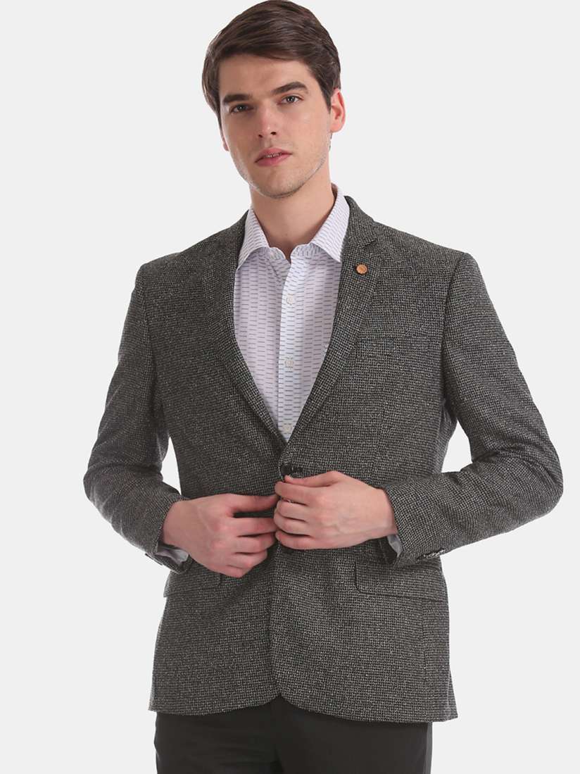 Buy Arrow New York Men Grey Self Design Single Breasted Formal Blazer Blazers for Men 11035640 Myntra