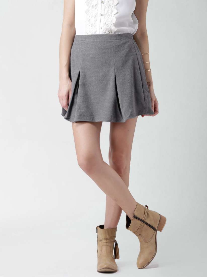 Grey pleated mini skirt forever 21 store