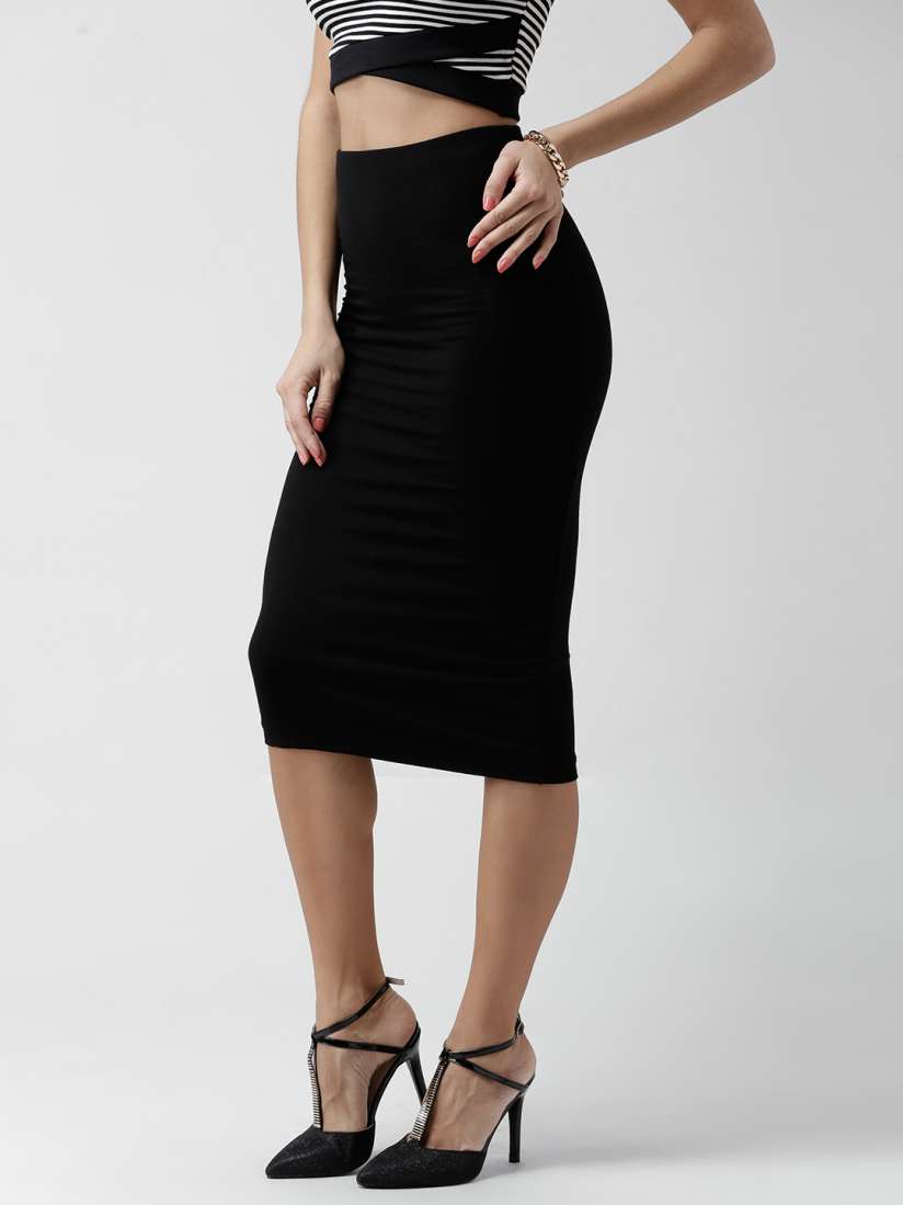 Buy FOREVER 21 Black Pencil Skirt Skirts for Women 1103625 Myntra