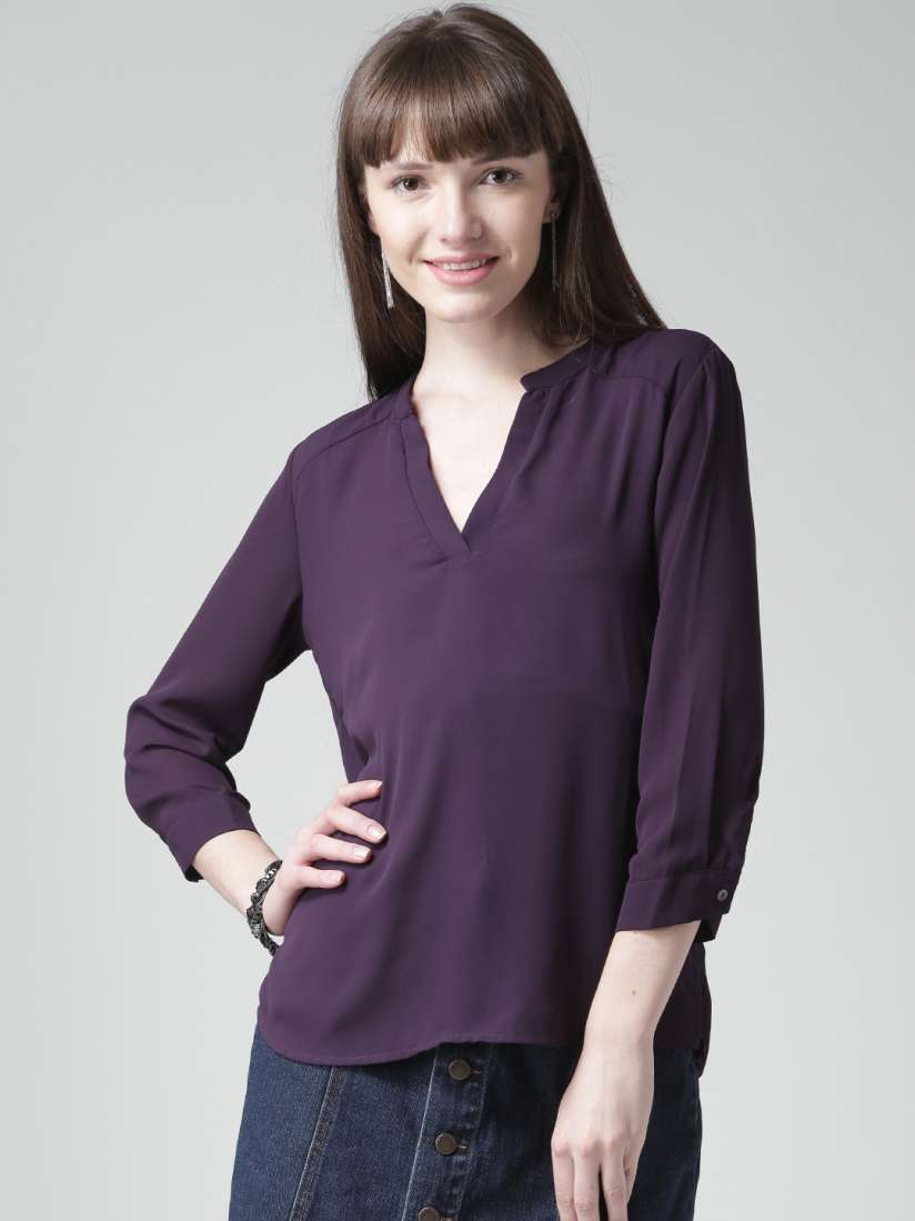 Buy FOREVER 21 Purple Sheer Top Tops for Women 1104287 Myntra