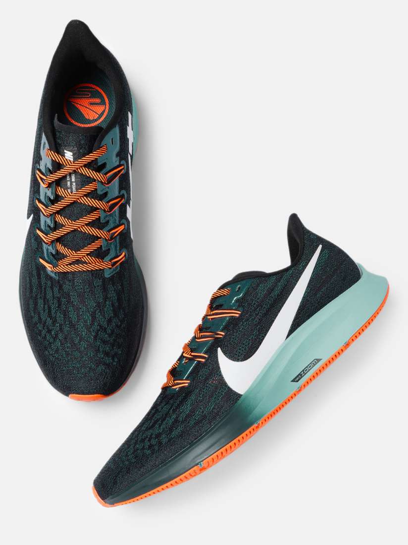 Buy Nike Men Black Green AIR ZOOM PEGASUS 36 HKNE Running Shoes Sports Shoes for Men 11045468 Myntra