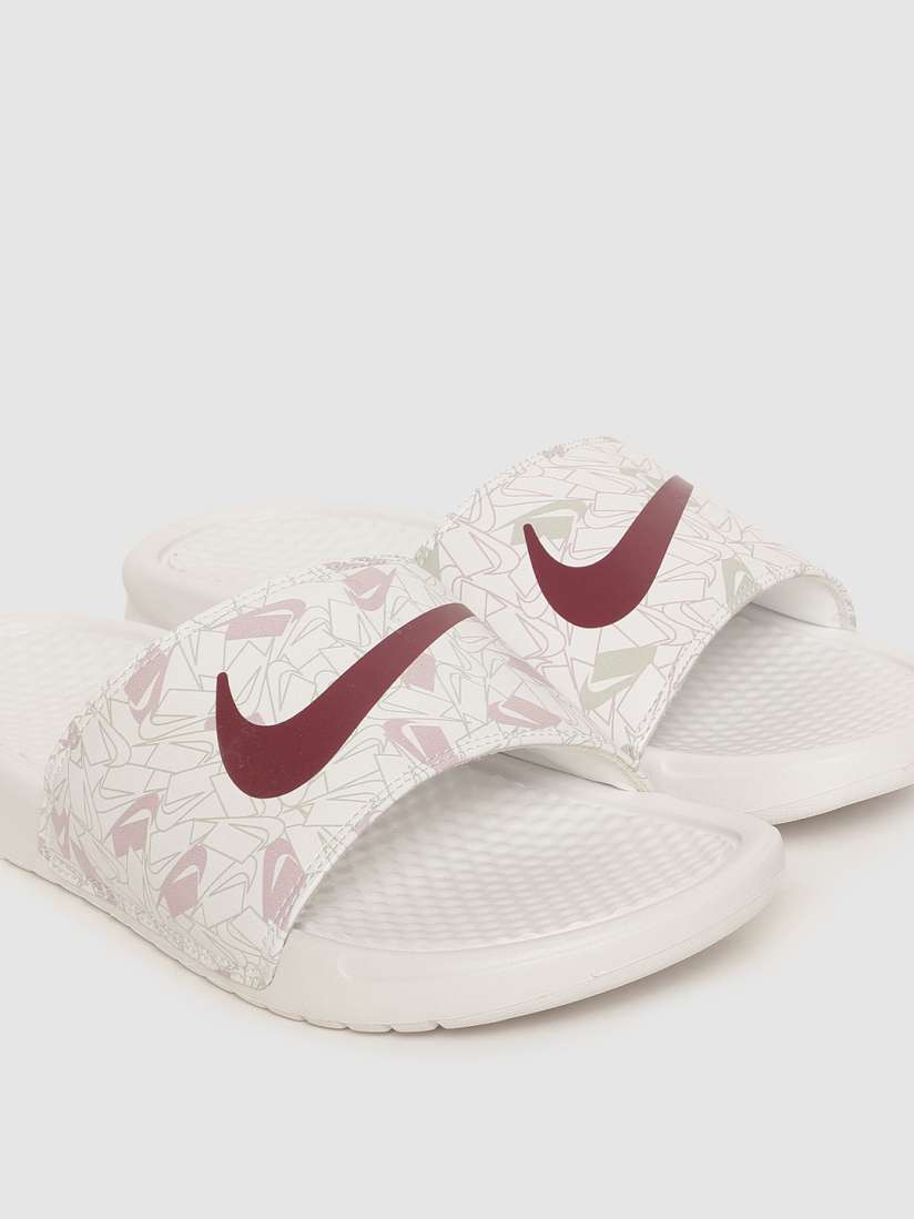 Buy Nike Women White Maroon BENASSI JDI Printed Sliders Flip Flops for Women 11045708 Myntra