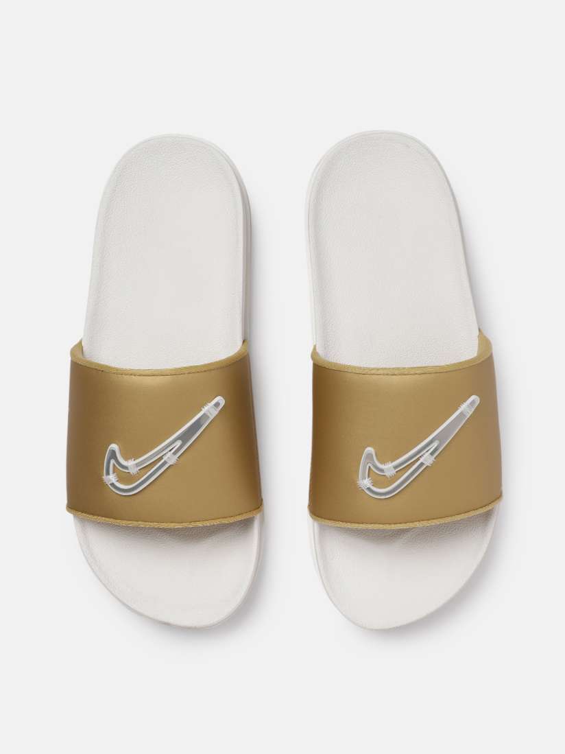 Buy Nike Women Gold Coloured White Off Court Sliders Flip Flops for Women 11045776 Myntra
