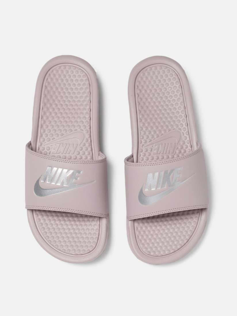 Buy Nike Women Pink Silver Toned BENASSI JDI Printed Sliders Flip Flops for Women 11045822 Myntra