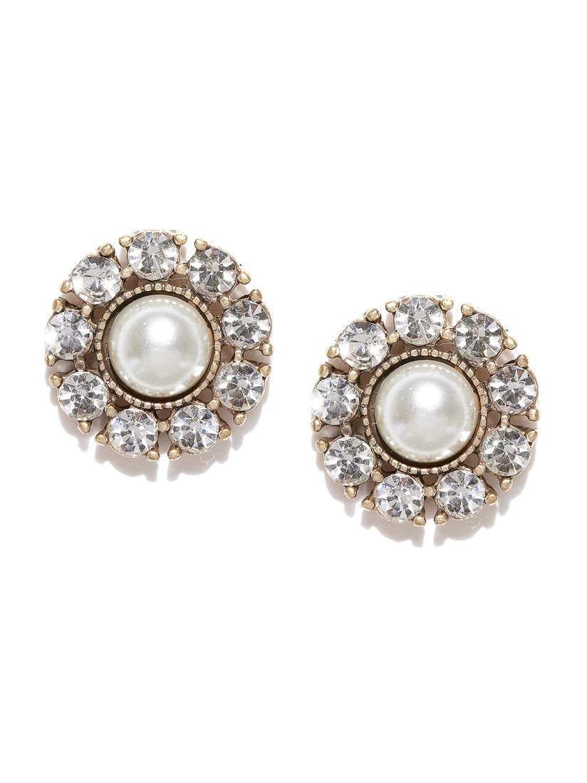 Buy FOREVER 21 Silver Toned Floral Stud Earrings Earrings for Women 1104738 Myntra