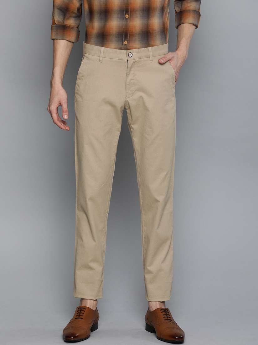 Buy Louis Philippe Sport Men Beige Smart Casual Slim Fit Self Design Regular Trousers Trousers for Men 11047834 Myntra