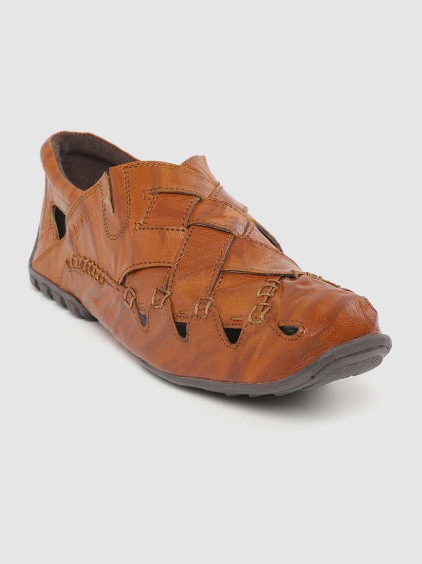 Buy Lee Cooper Men Tan Brown Leather Shoe Style Sandals Sandals for Men 11054658 Myntra