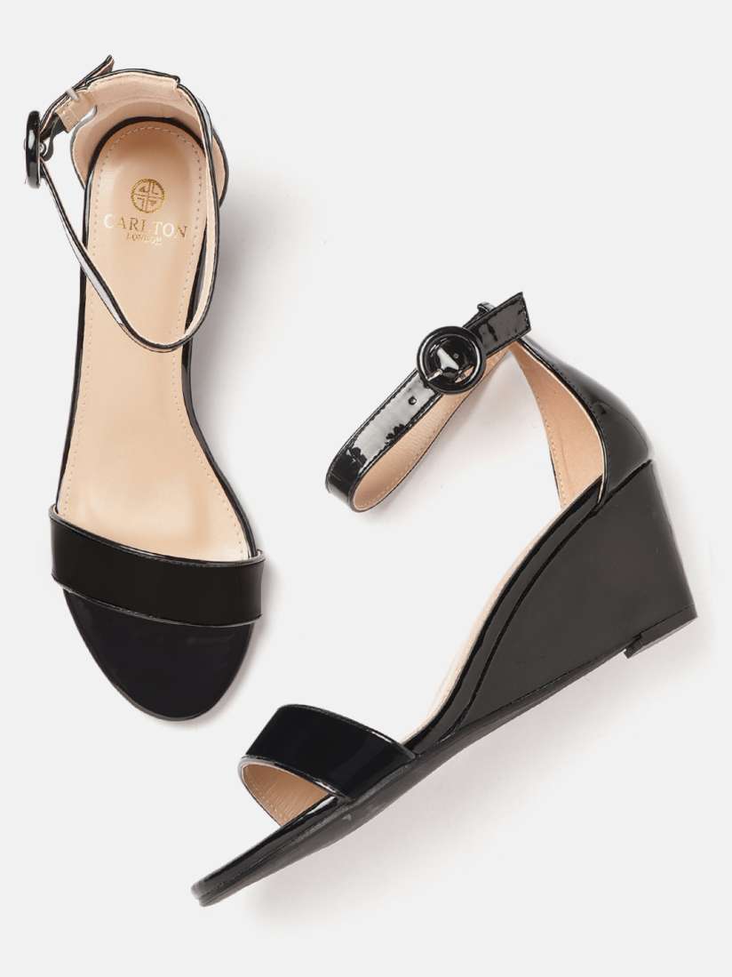 Buy Carlton London Women Black Solid Wedges Heels for Women 11056706 Myntra
