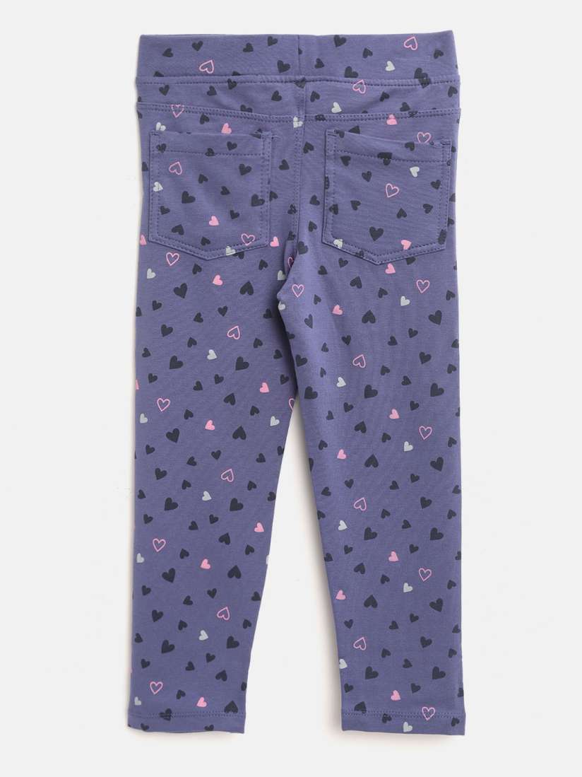 Buy COOL CLUB Girls Blue Pink Heart Print Treggings Jeggings for Girls 11064022 Myntra