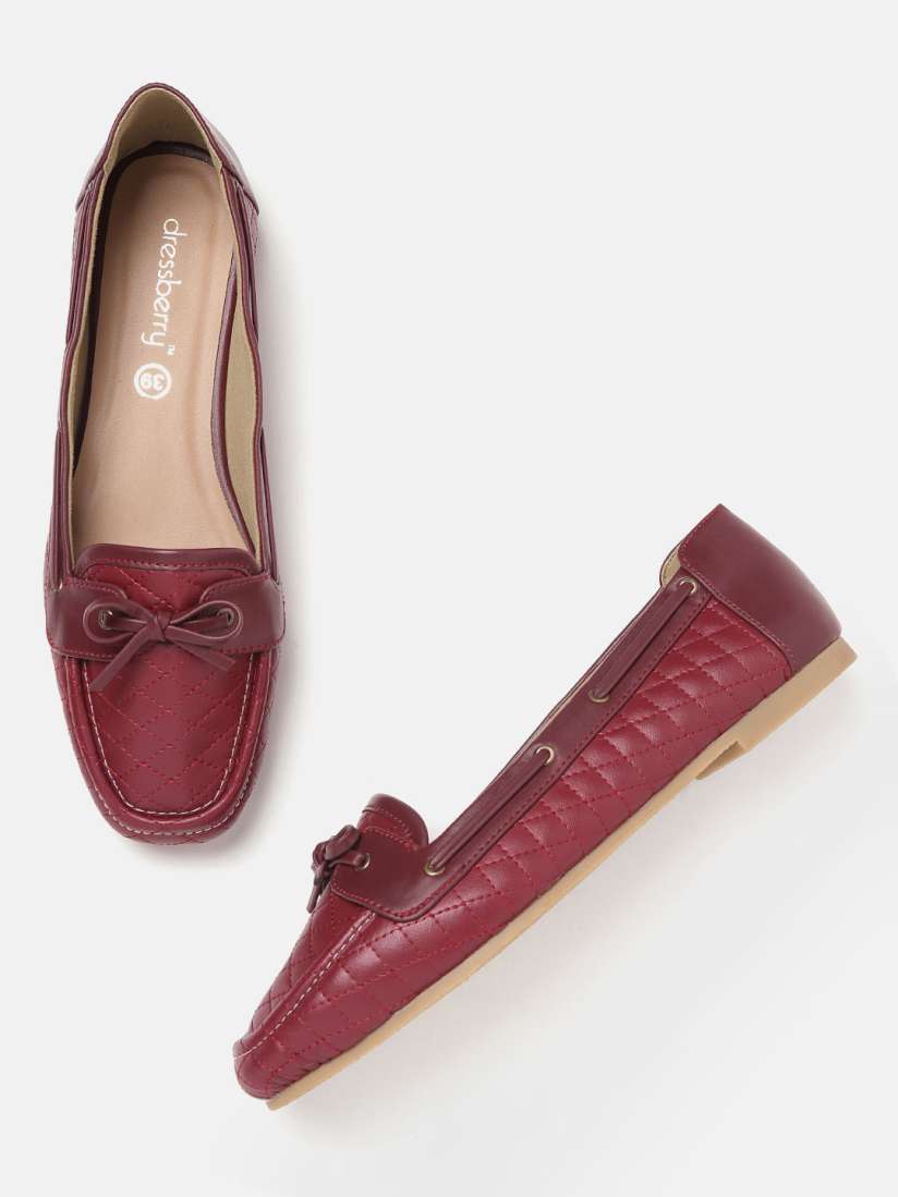Buy DressBerry Women Maroon Woven Design Boat Shoes Casual Shoes for Women 11064664 Myntra
