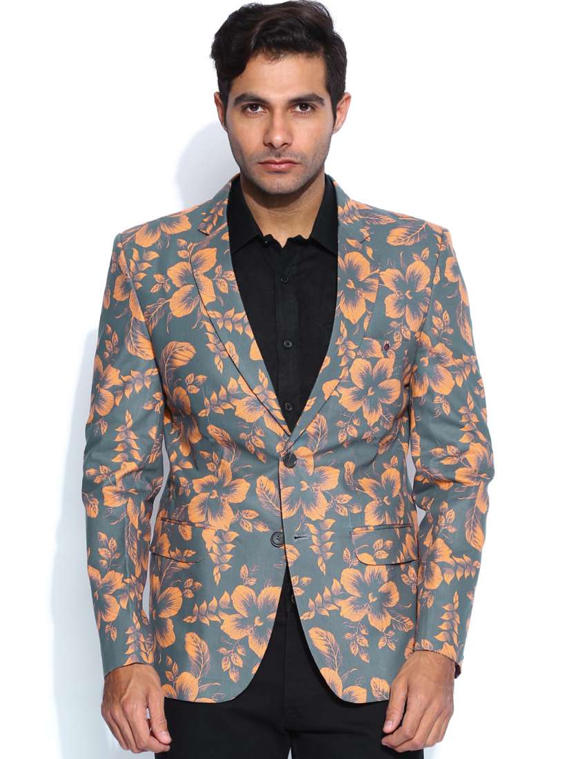 Orange floral blazer new arrivals