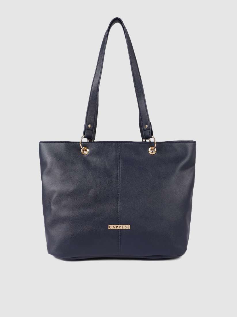 Caprese navy blue solid shoulder bag top