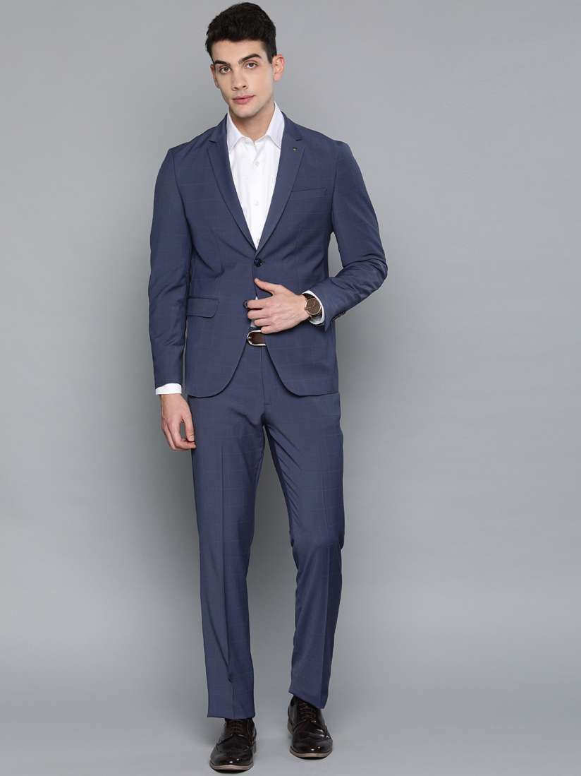 Louis philippe checked suits clearance