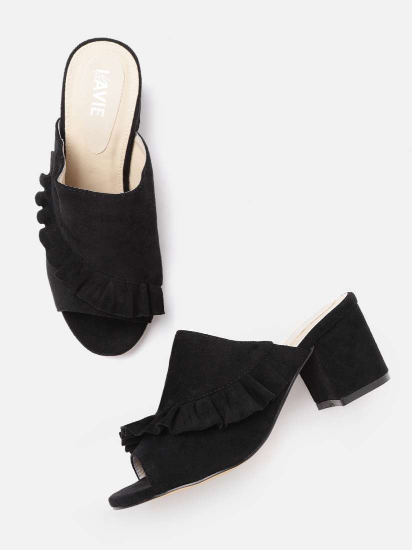 Buy Lavie Women Black Solid Mules Heels for Women 11080816 Myntra
