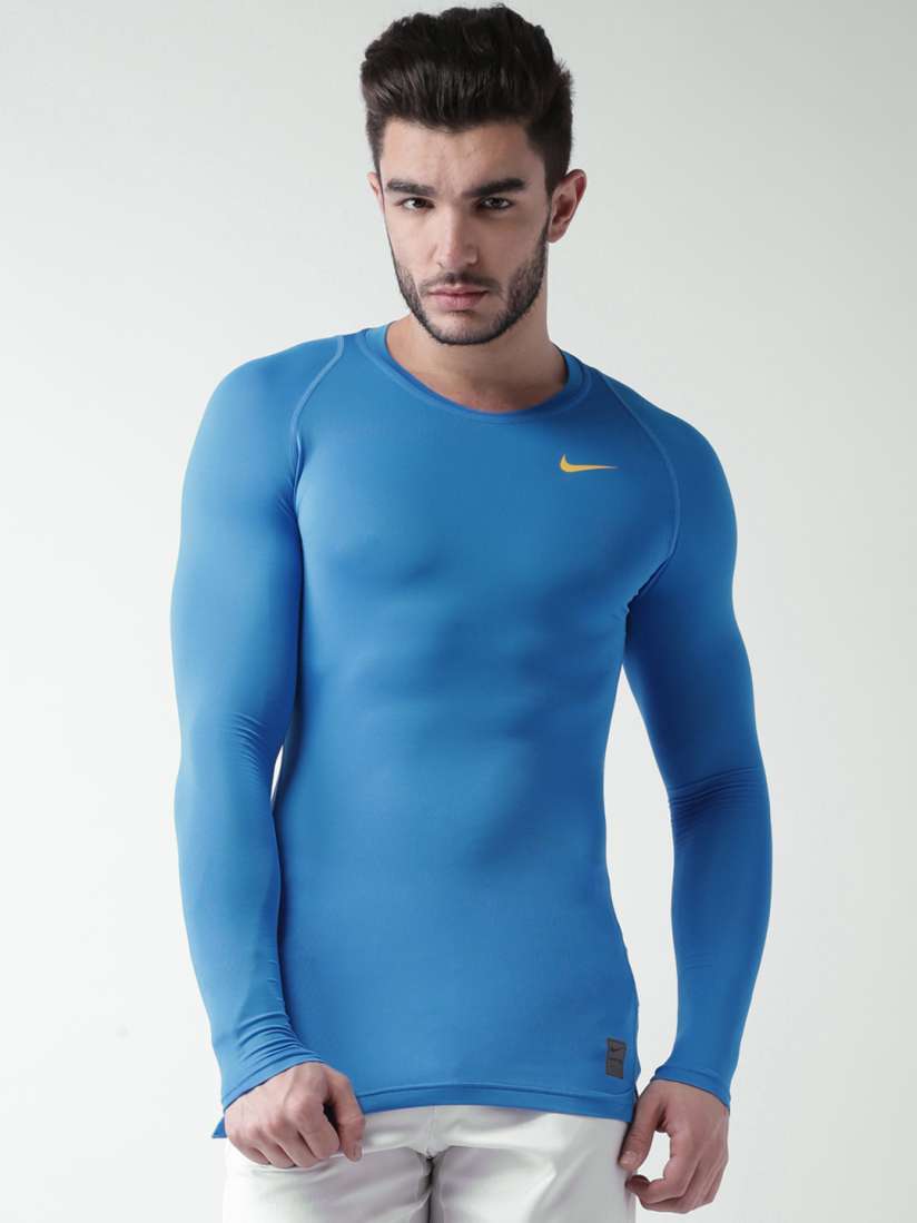 Buy Nike Pro Blue Compression T Shirt Tshirts for Men 1110016 Myntra