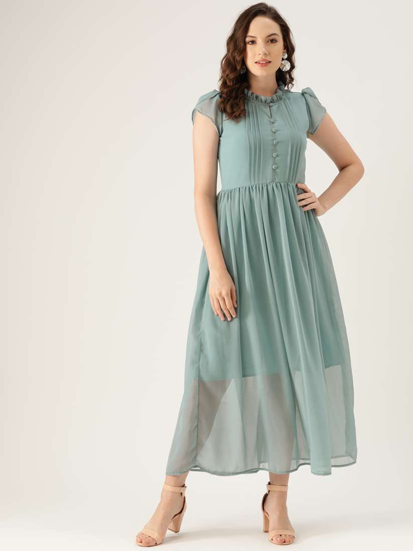 Buy Chinyere Women Blue Solid Maxi Dress Dresses for Women 11100260 Myntra