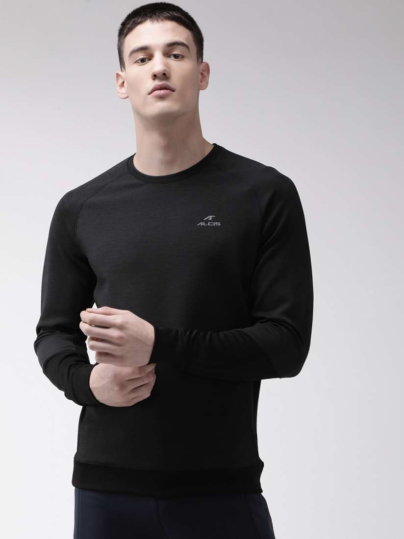 Buy Alcis Men Black Solid Training Sweatshirt Sweatshirts for Men 11102200 Myntra