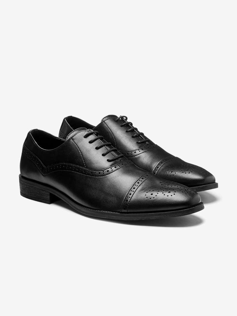 Buy next Men Black Leather Textured Formal Oxfords Formal Shoes for Men 11105184 Myntra