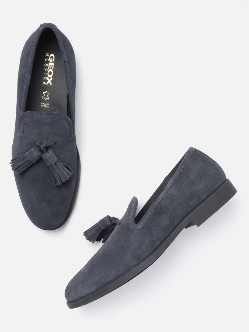 Buy Geox Men Navy Blue Solid Suede Tasseled Loafers Casual Shoes for Men 11107464 Myntra
