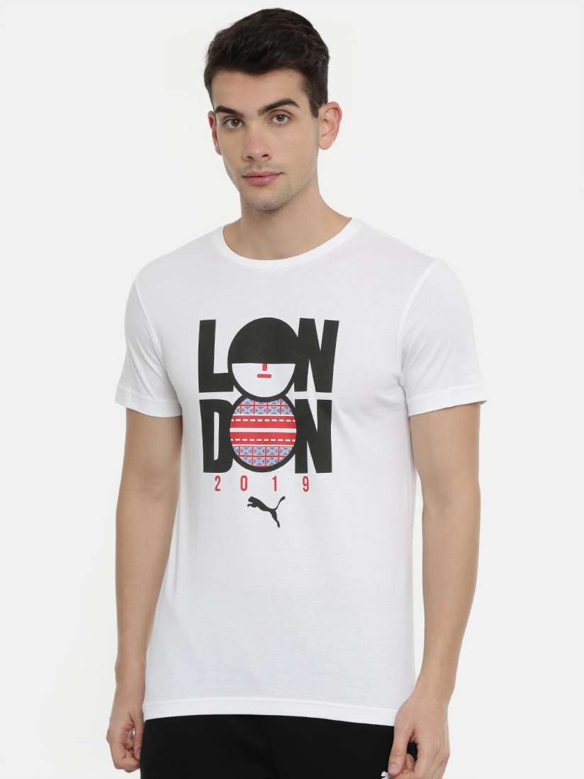 Puma cricket white t shirt outlet