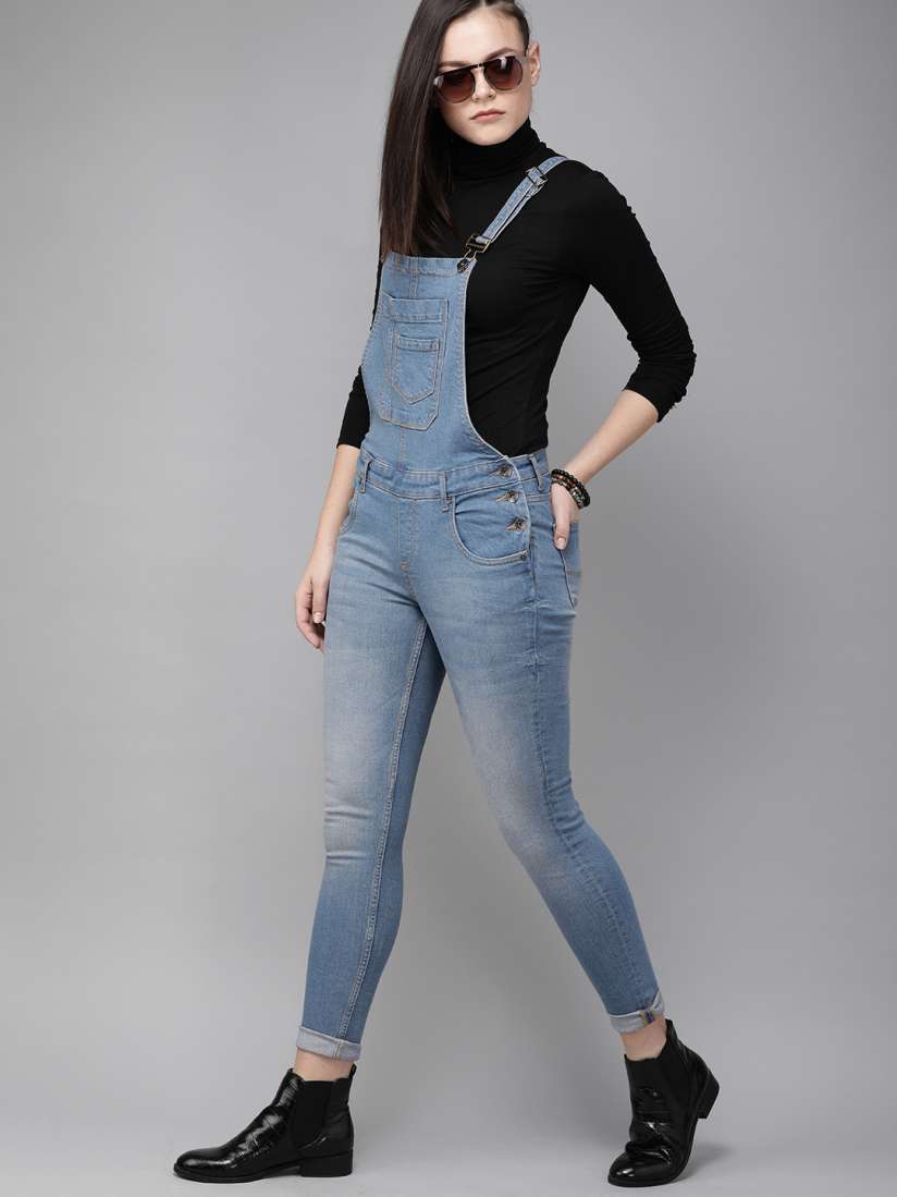 Blue skinny dungarees shop
