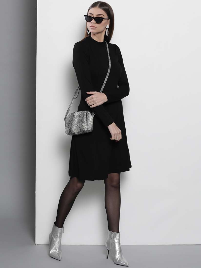 Buy DOROTHY PERKINS Women Black Solid Fit Flare Dress Dresses for Women 11126022 Myntra