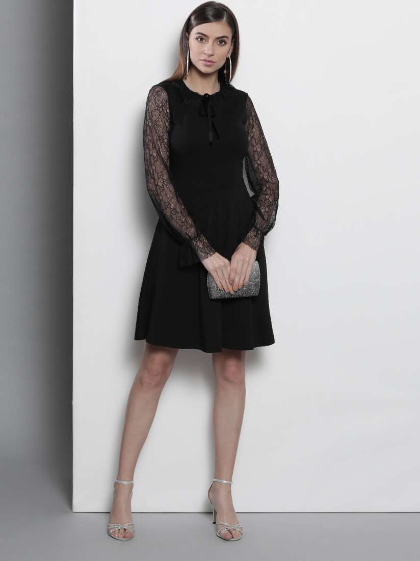 Buy DOROTHY PERKINS Women Black Solid A Line Dress Dresses for Women 11128080 Myntra