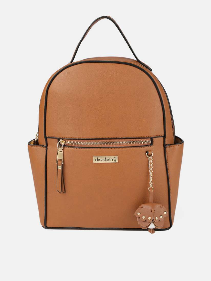 Buy DressBerry Women Tan Brown Solid Backpack Backpacks for Women 11152762 Myntra