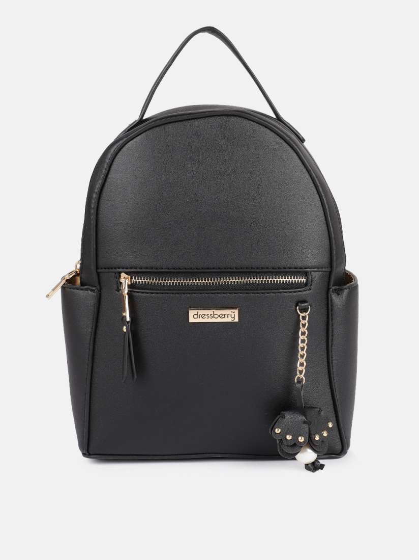 Buy DressBerry Women Black Solid Backpack Backpacks for Women 11152782 Myntra