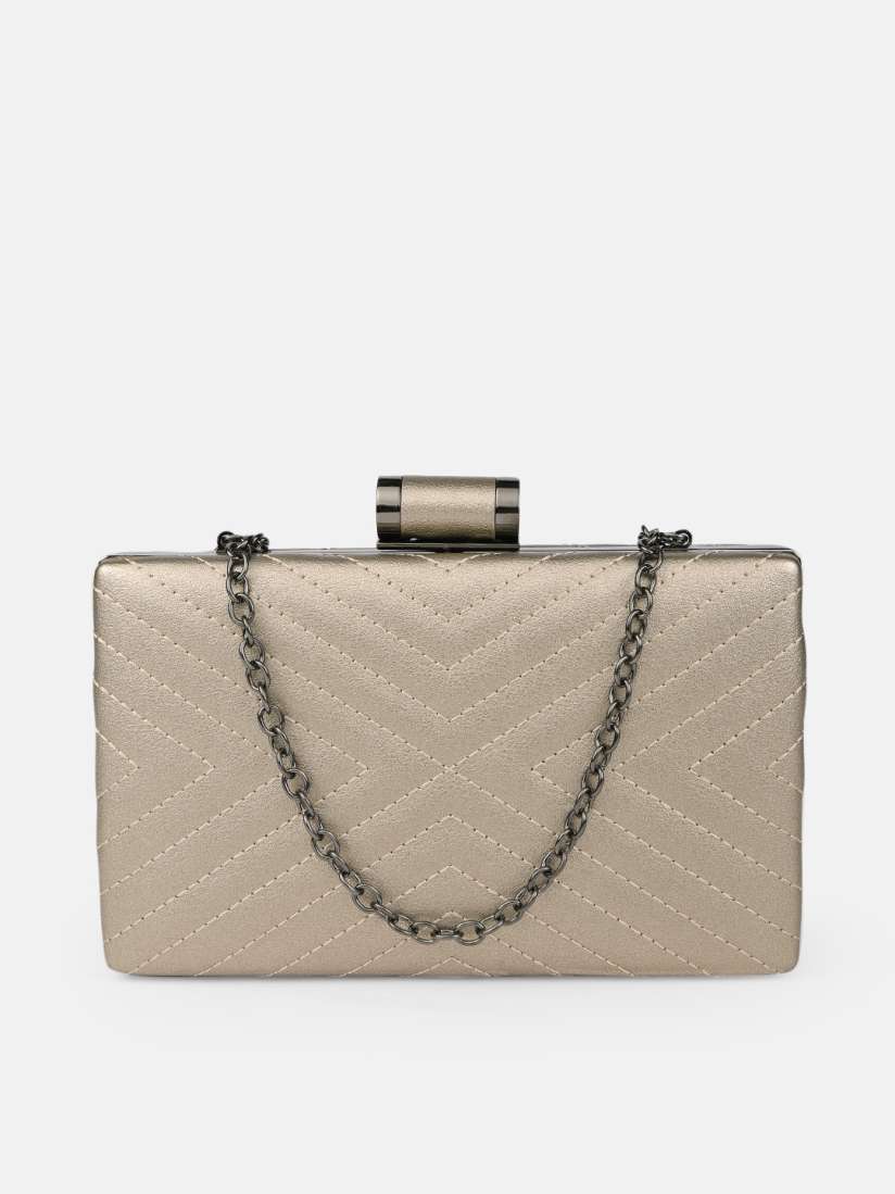Buy DressBerry Bronze Toned Textured Clutch Clutches for Women 11152926 Myntra