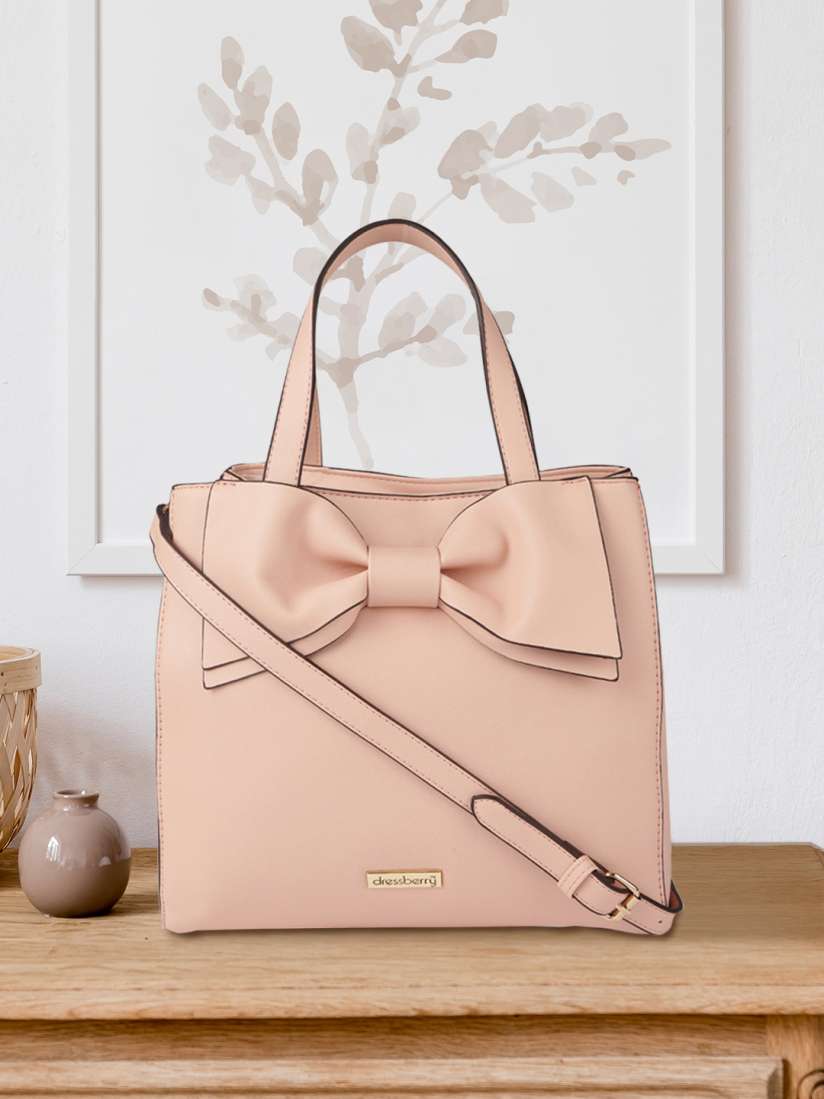 Buy DressBerry Pink Solid Handheld Bag Handbags for Women 11154110 Myntra