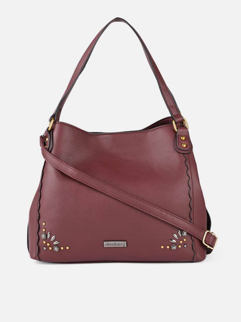 Dressberry burgundy solid shoulder bag cheap