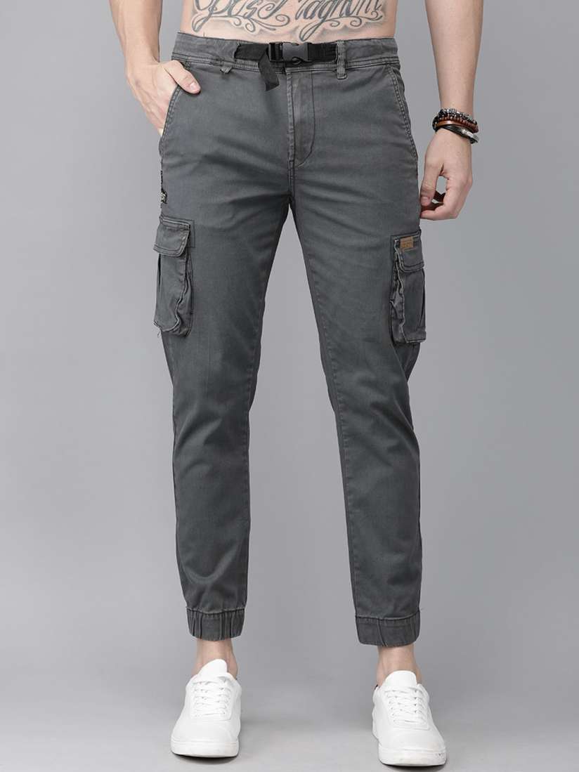 Buy Roadster Men Grey Joggers Trousers for Men 11160610 Myntra
