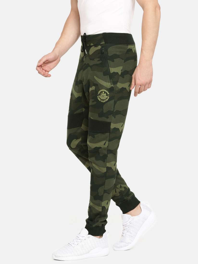Buy Jack Jones Men Olive Green Camouflage Printed Straight Fit Track Pants Track Pants for Men 11163200 Myntra