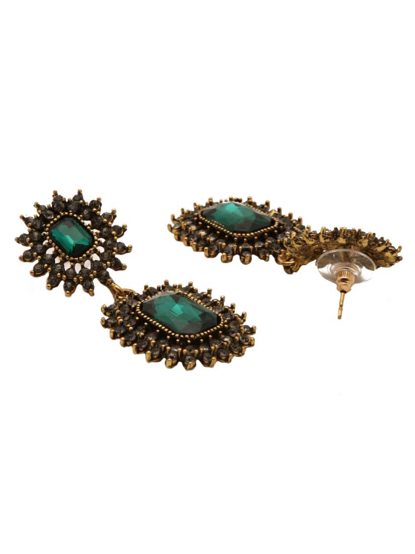 Buy Tipsyfly Black Green Embellished Drop Earrings Earrings for Women 1116368 Myntra