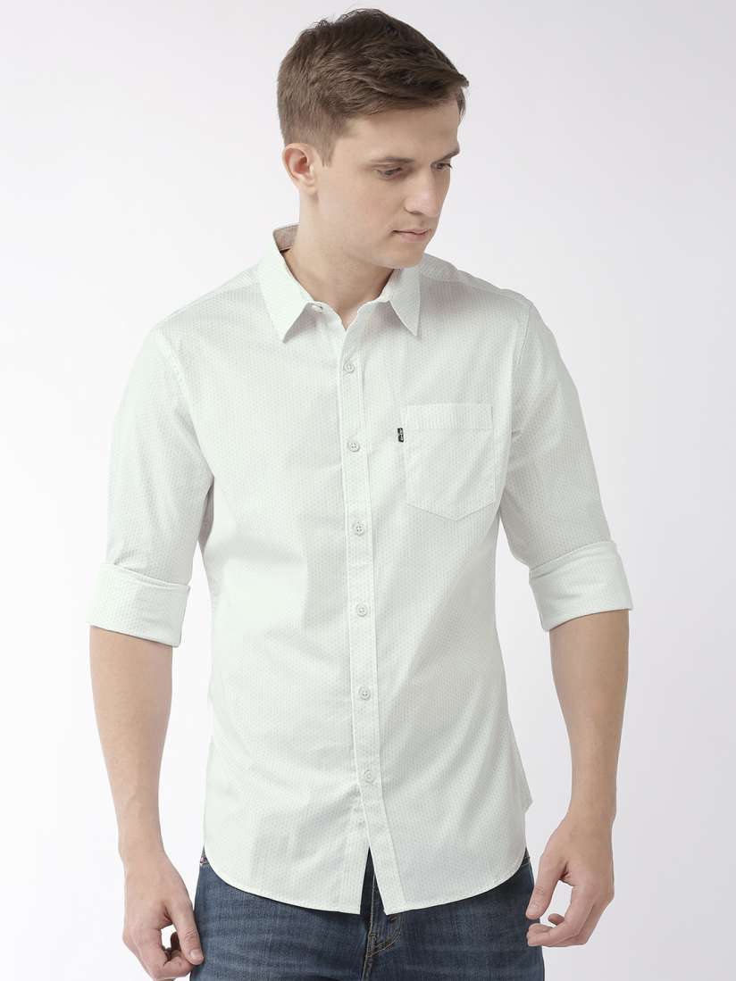 Buy Levis Men White Grey Redloop Regular Fit Printed Casual Shirt Shirts for Men 11166262 Myntra