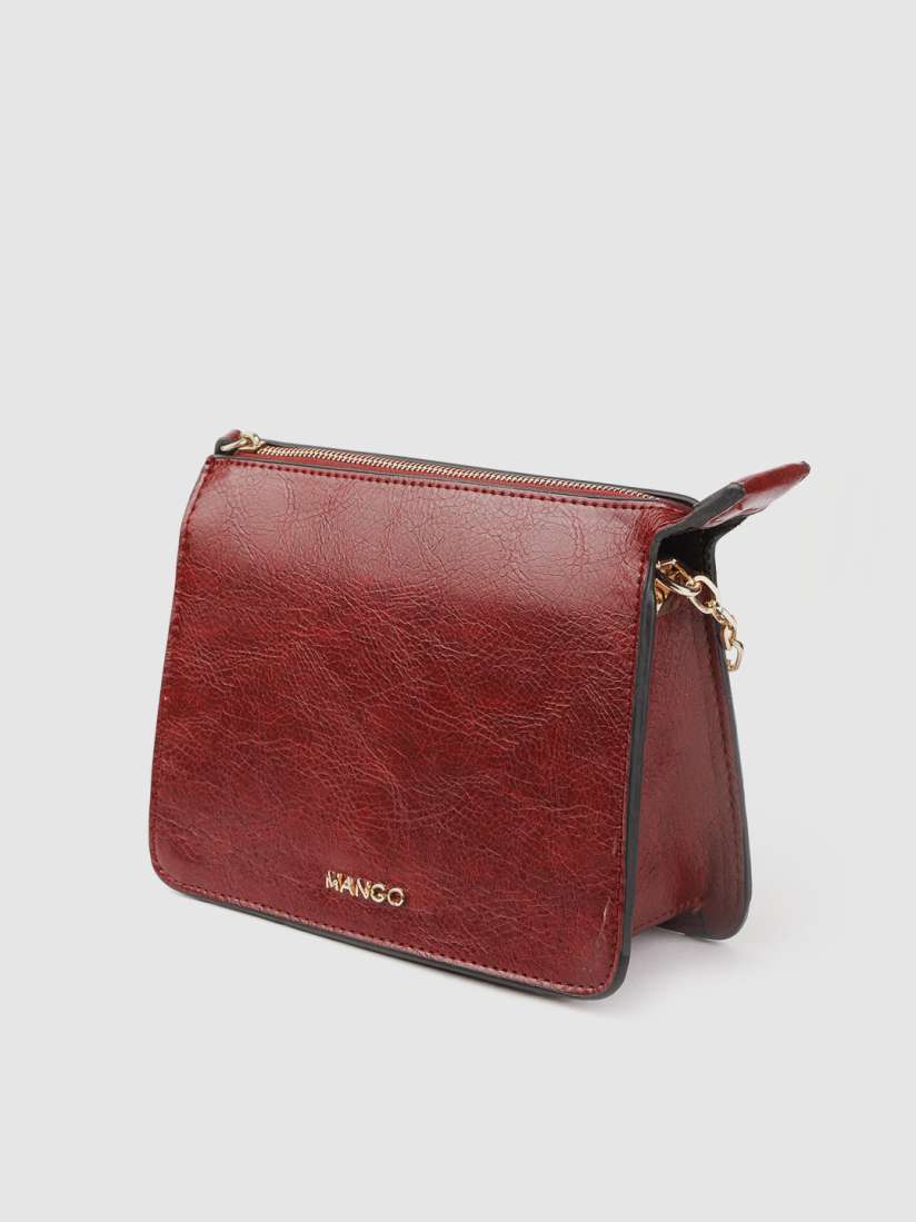 Mango maroon solid sling bag online