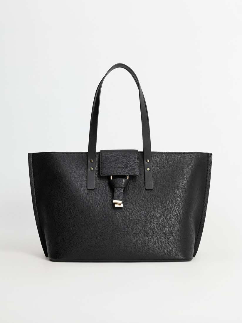 Black tote bag mango discount