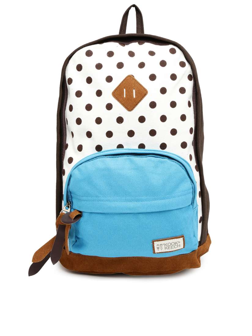 Buy Kook N Keech Women Brown Blue Polka Dot Print Backpack Backpacks for Women 1118185 Myntra