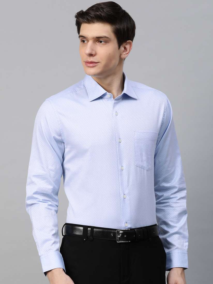 Buy Blackberrys Men Blue White 2 Ply Ultra Slim Fit Ditsy Self Design Formal Shirt Shirts for Men 11190866 Myntra