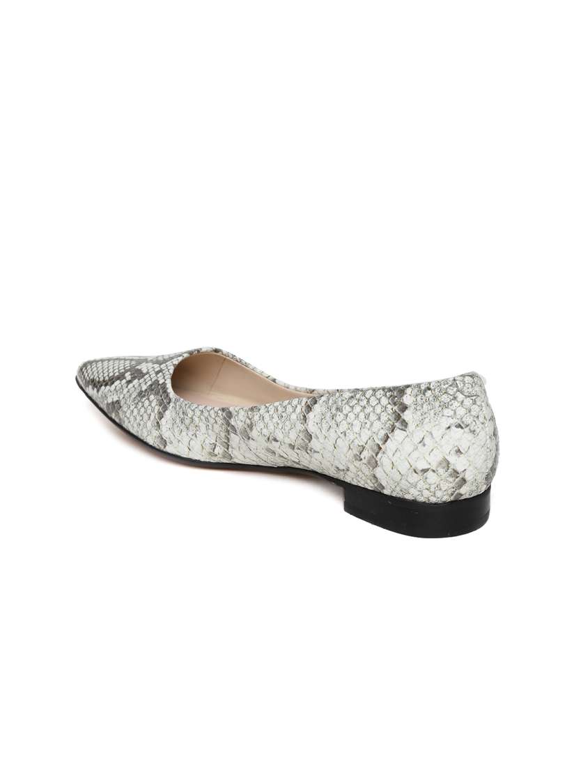 Buy Clarks Women Off White Grey Snakeskin Print Leather Flat Shoes Flats for Women 1120448 Myntra