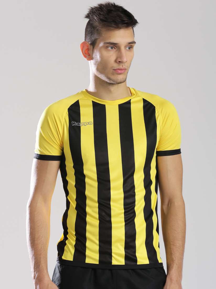 Black and yellow kappa shirt hot sale