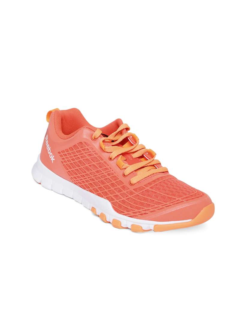 Neon orange reebok shoes discount